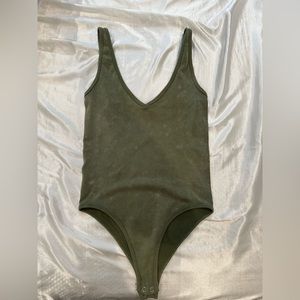 Free people v neck olive bodysuit